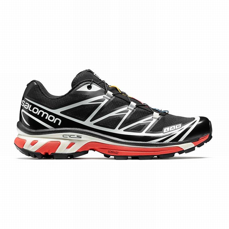 Salomon Singapore Mens Trail Running Shoes - XT-6 Black/Red | 46875-BPWJ